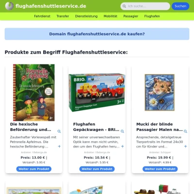 Screenshot flughafenshuttleservice.de