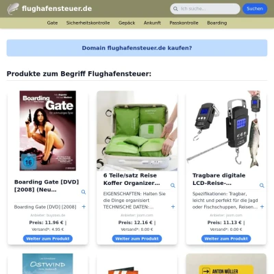 Screenshot flughafensteuer.de