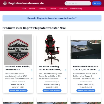 Screenshot flughafentransfer-nrw.de