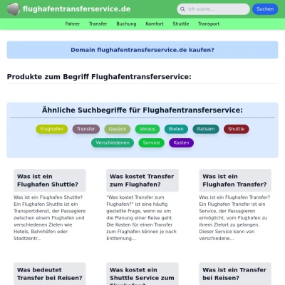 Screenshot flughafentransferservice.de