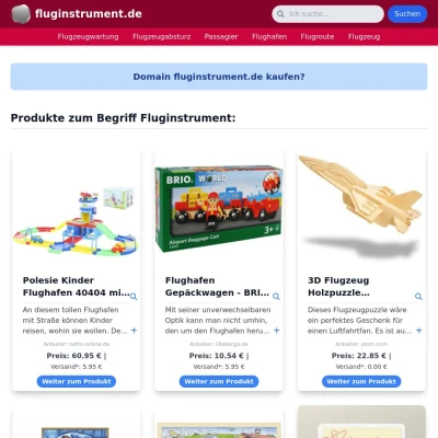 Screenshot fluginstrument.de