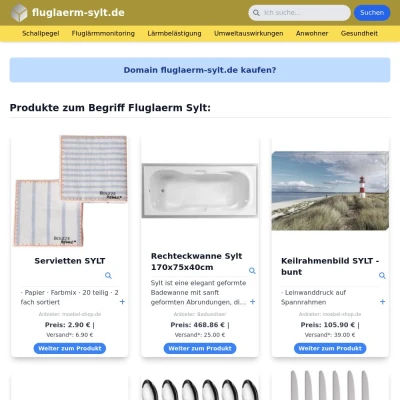 Screenshot fluglaerm-sylt.de