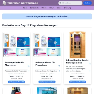 Screenshot flugreisen-norwegen.de