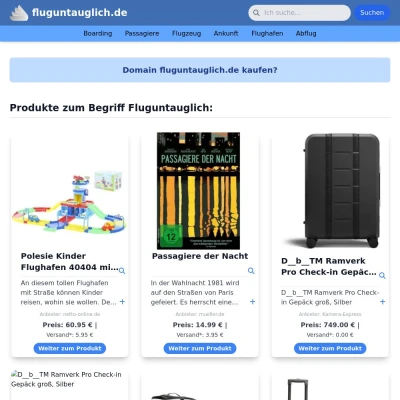 Screenshot fluguntauglich.de
