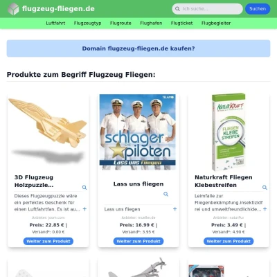Screenshot flugzeug-fliegen.de