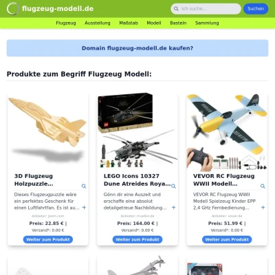 Screenshot flugzeug-modell.de