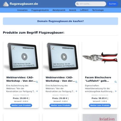Screenshot flugzeugbauer.de