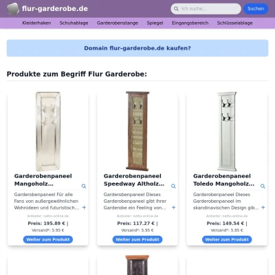 Screenshot flur-garderobe.de