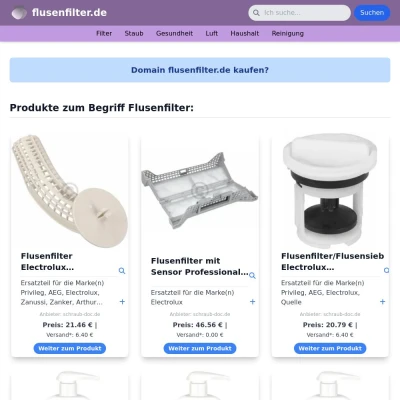 Screenshot flusenfilter.de