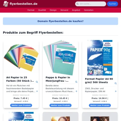 Screenshot flyerbestellen.de