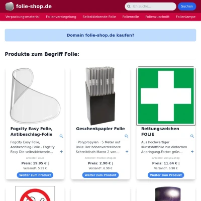 Screenshot folie-shop.de