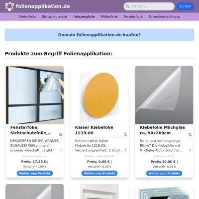 Screenshot folienapplikation.de