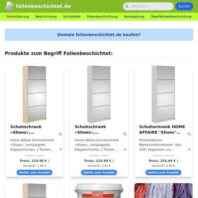 Screenshot folienbeschichtet.de