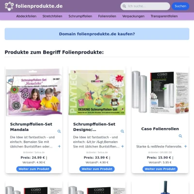 Screenshot folienprodukte.de