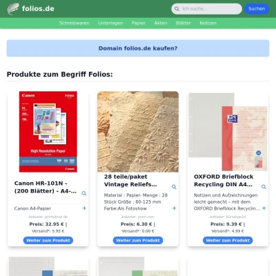 Screenshot folios.de
