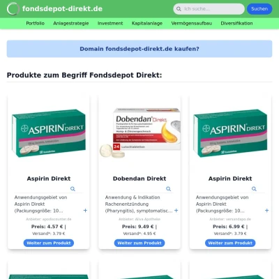 Screenshot fondsdepot-direkt.de