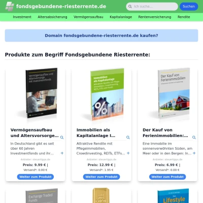 Screenshot fondsgebundene-riesterrente.de