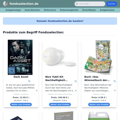 Screenshot fondsselection.de