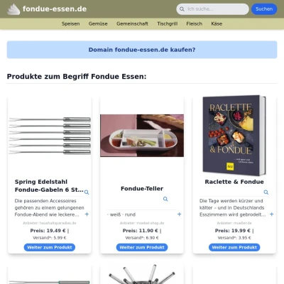 Screenshot fondue-essen.de