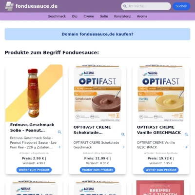 Screenshot fonduesauce.de