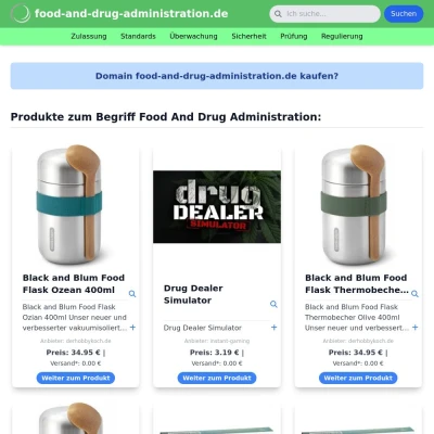 Screenshot food-and-drug-administration.de