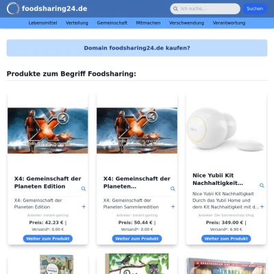 Screenshot foodsharing24.de