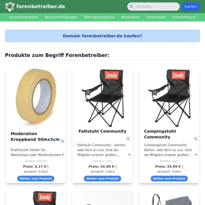 Screenshot forenbetreiber.de