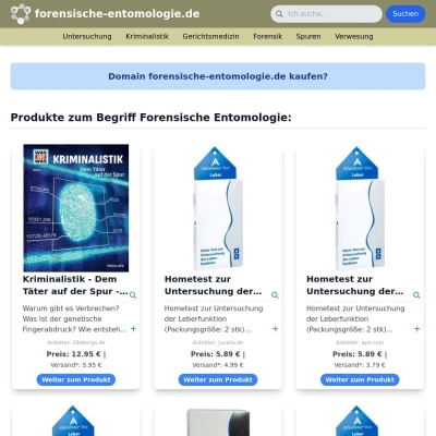 Screenshot forensische-entomologie.de