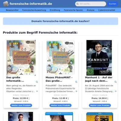Screenshot forensische-informatik.de