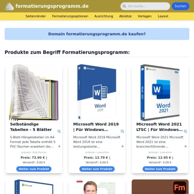 Screenshot formatierungsprogramm.de