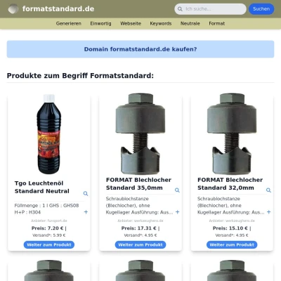 Screenshot formatstandard.de
