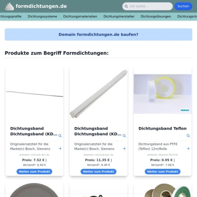 Screenshot formdichtungen.de