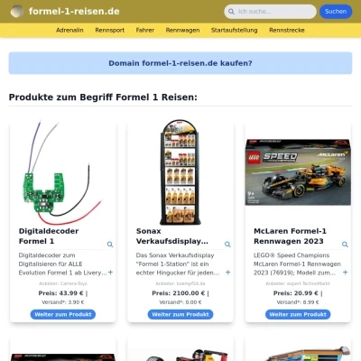 Screenshot formel-1-reisen.de