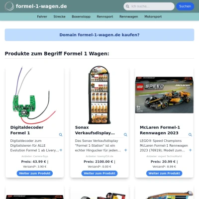 Screenshot formel-1-wagen.de