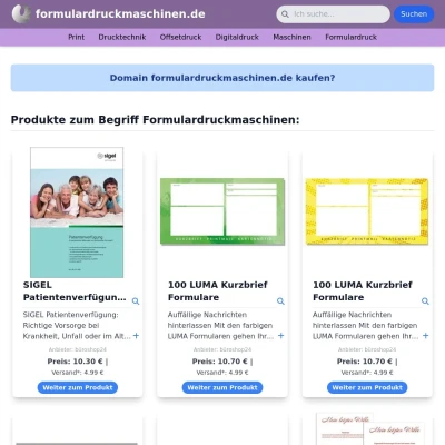 Screenshot formulardruckmaschinen.de