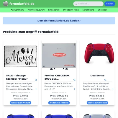 Screenshot formularfeld.de