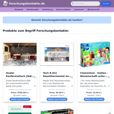 Screenshot forschungskontakte.de