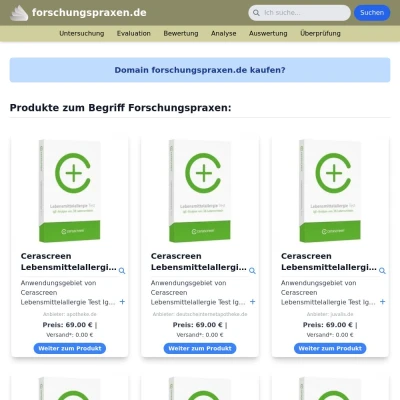 Screenshot forschungspraxen.de