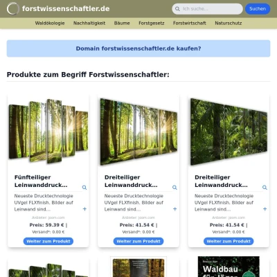 Screenshot forstwissenschaftler.de