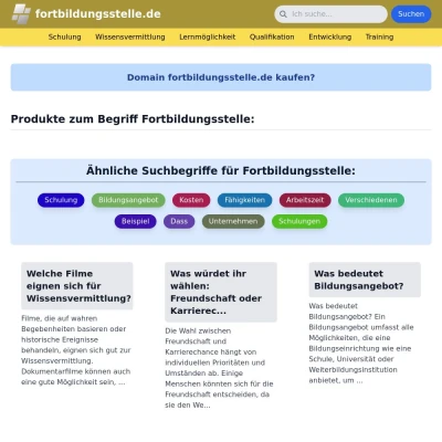 Screenshot fortbildungsstelle.de