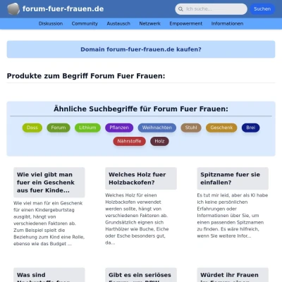 Screenshot forum-fuer-frauen.de