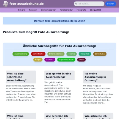 Screenshot foto-ausarbeitung.de