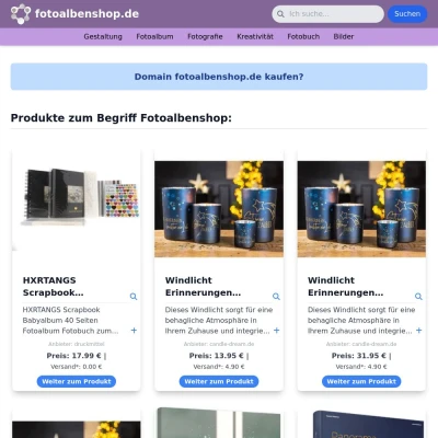 Screenshot fotoalbenshop.de