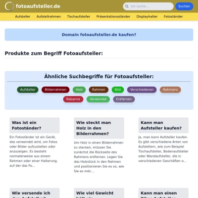 Screenshot fotoaufsteller.de