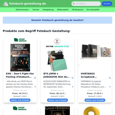 Screenshot fotobuch-gestaltung.de