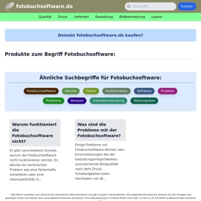 Screenshot fotobuchsoftware.de