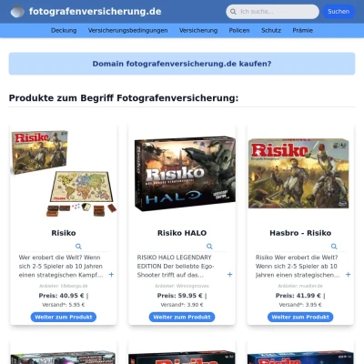 Screenshot fotografenversicherung.de