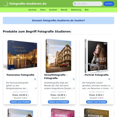 Screenshot fotografie-studieren.de