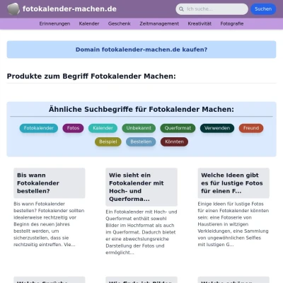 Screenshot fotokalender-machen.de