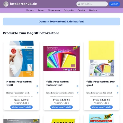 Screenshot fotokarton24.de